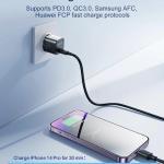 Joyroom JR-TCF02 PD 20W Mini Intelligent EU Fast Charger with C to C Cable, 1 Meter Length, Black