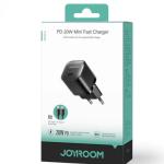 Joyroom JR-TCF02 PD 20W Mini Intelligent EU Fast Charger with C to C Cable, 1 Meter Length, Black