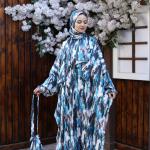 TURQUOISE STROKES PRINT CLASSIC SATIN ISDAL