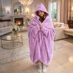 Sparkling Purple Hoodie Blanket