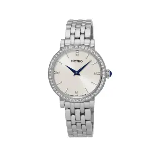 SEIKO Ladies' Hand Watch QUARTZ Stainless Band, White Dial SFQ811P1