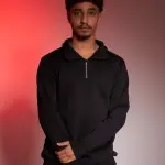 half-zip hoodie Black