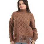 High-quality braided fringe pullover