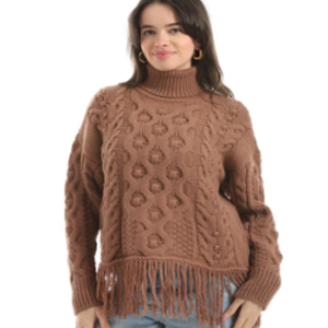 High-quality braided fringe pullover