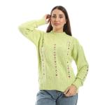 Rose embroidered pullover