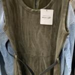 Short long scuba dress with belt