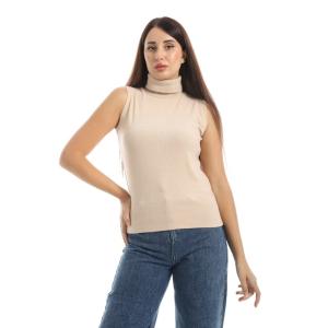 High neck knitted halter top