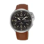 SEIKO Men's Hand Watch PROSPEX Brown Leather Band, Black Dial SRPD31J1