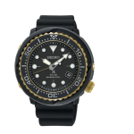 SEIKO Men's Watch PROSPEX Black Urethane Rubber Band, Black Dial SNE498P1