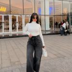 Cross Wide Leg Jeans Black