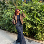 Wide Leg Denim Jeans with Metal Stud Details 2