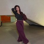 Baggy Balloon Melton Pants Ruby