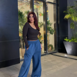 Baggy Balloon Melton Pants Blue