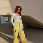 Polo Print Melton Pants yellow