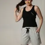 Embroidered Heart & Butterfly Two-Piece Hot Shorts Set