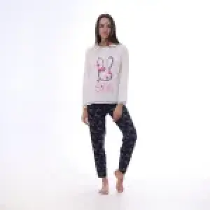 Printed Summer Pajama Set – Soft Cotton Blend with Long Sleeves