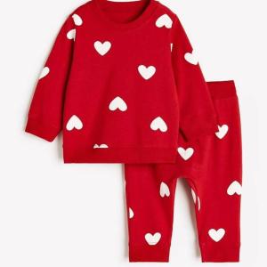 Red Tracksuit with White Heart